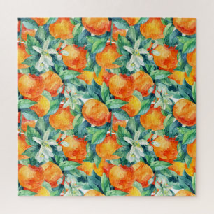 Mandarine Orange: Watercolor Retro Illustration Jigsaw Puzzle