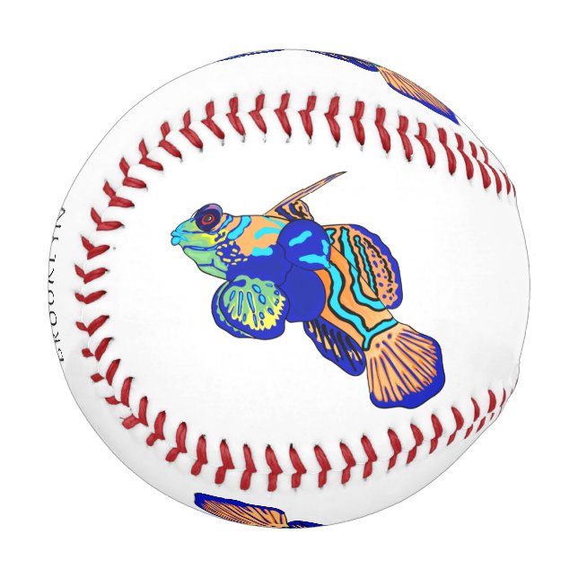 Mandarinfish cartoon illustration   baseball (Front Left)