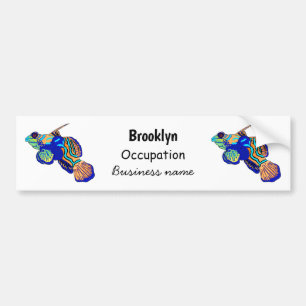 Mandarinfish cartoon illustration bumper sticker