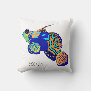 Mandarinfish cartoon illustration  cushion