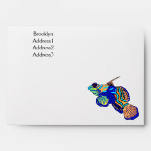 Mandarinfish cartoon illustration envelope