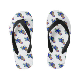 Mandarinfish cartoon illustration kid's flip flops