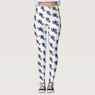 Mandarinfish cartoon illustration leggings