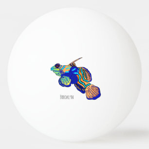 Mandarinfish cartoon illustration ping pong ball