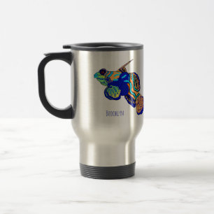 Mandarinfish cartoon illustration  travel mug