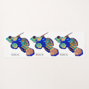 Mandarinfish cartoon illustration yoga mat