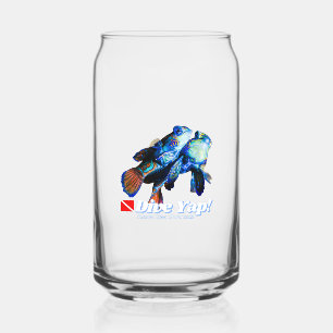 Mandarinfish couple  can glass