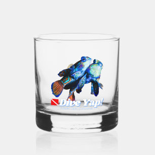 Mandarinfish couple whiskey glass