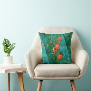 Mandarins on a Winter's Night by Alfred Fox Cushion