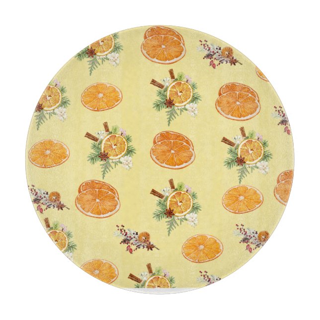Mandarins Pattern Cutting Board (Front)