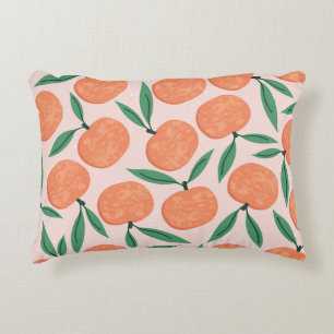 Mandarins vintage: repeating fruit texture. decorative cushion