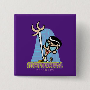 Mandark Character Name Graphic 15 Cm Square Badge