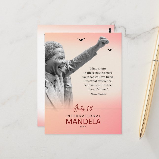 Mandela Day Quote Postcard | Inspire & Personalize (Front/Back In Situ)