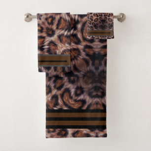 Mandela leopard animal print bath towel set