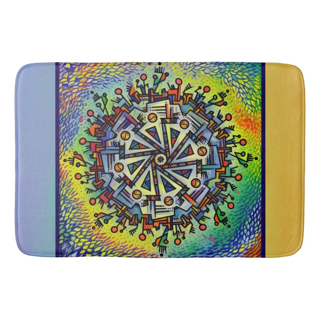 Mandela pattern  bath mat (Front)
