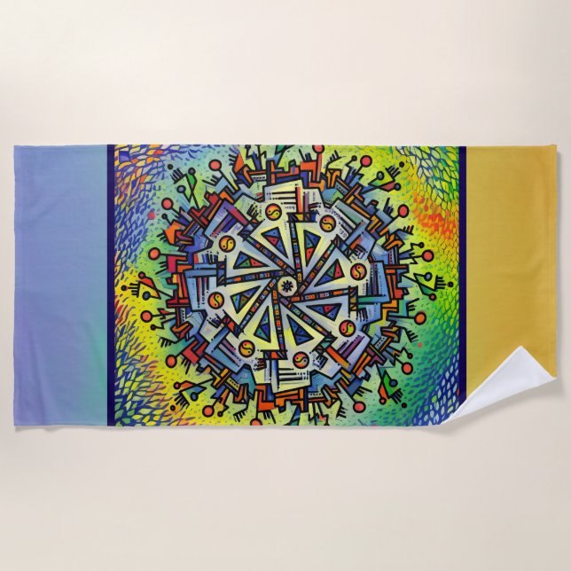 Mandela pattern  beach towel (Front)