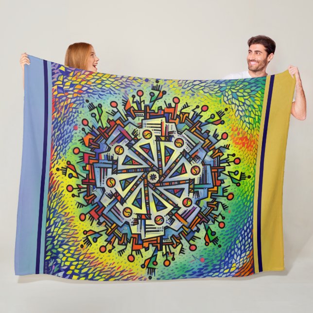 Mandela pattern  fleece blanket (In Situ)