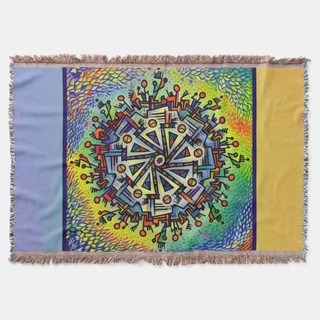 Mandela pattern  throw blanket (Front)