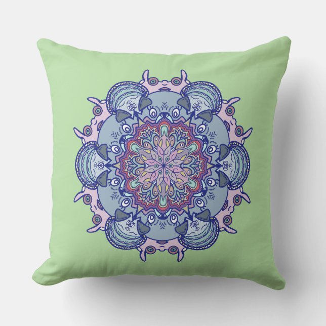 Mandela Pattern Throw Pillow (Front)