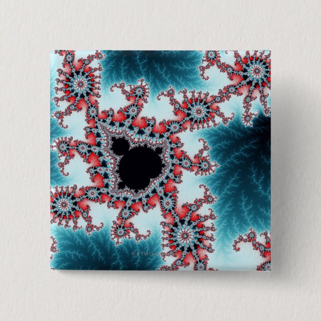 Mandelbrot 7 15 cm square badge (Front)
