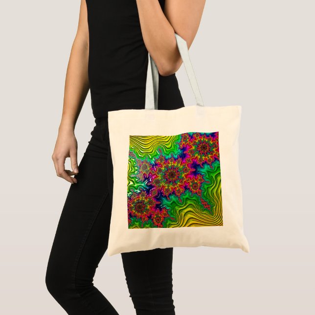 Mandelbrot Color Explosion Budget Tote Bag (Front (Product))