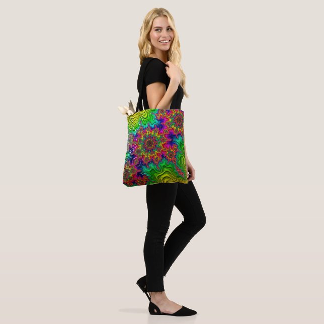 Mandelbrot Color Explosion Tote Bag (On Model)