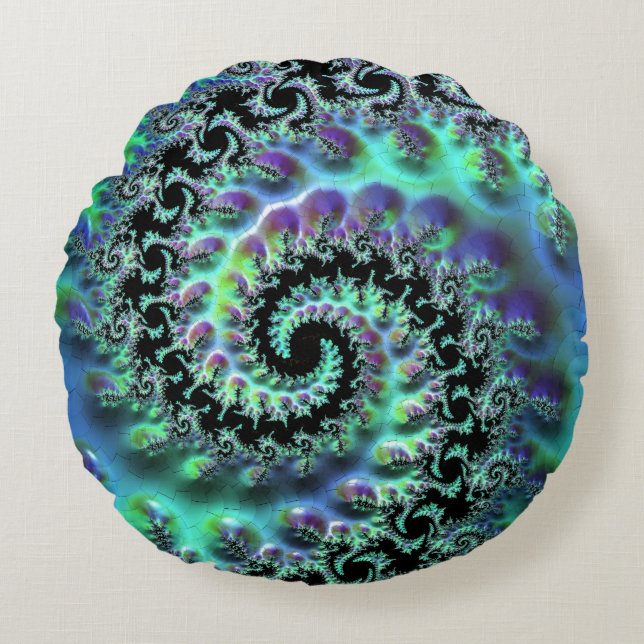 Mandelbrot Discovery Round Cushion (Front)