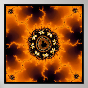 Mandelbrot Fire Fractal Poster