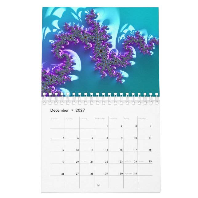 Mandelbrot fractal  calendar (Dec 2027)