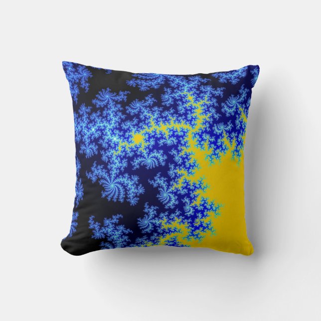 Mandelbrot Fractal Ice Crystal Pattern Cushion (Front)