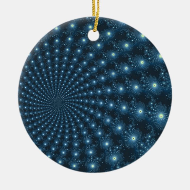 Mandelbrot Galaxy Christmas Digital Art Ceramic Tree Decoration (Front)