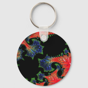 Mandelbrot Garden Button Key Ring