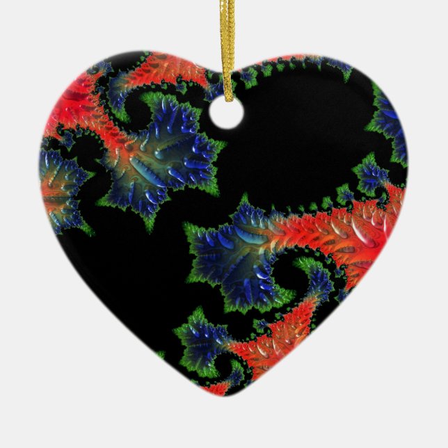 Mandelbrot Garden Heart Ornament (Front)