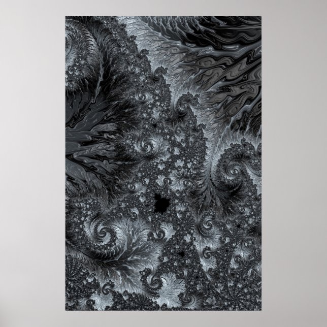 Mandelbrot in Ice Land Modern Fractal Abstract Poster (Front)