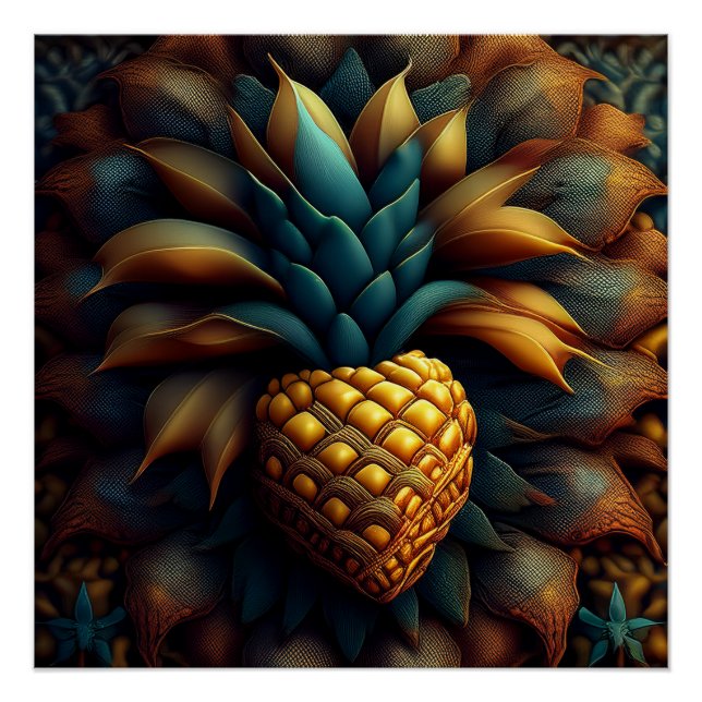 Mandelbrot Pineapple Fractal Poster (Front)