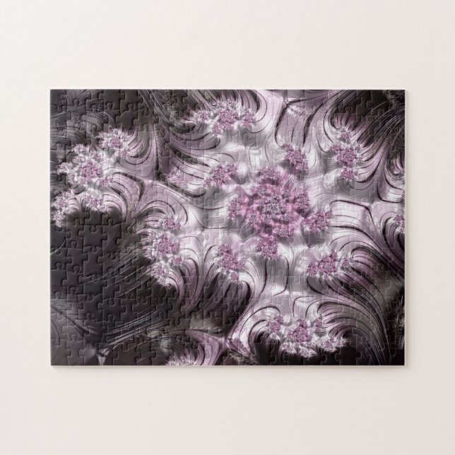 Mandelbrot Set Fractal Digital Art Pink & Black Jigsaw Puzzle (Horizontal)
