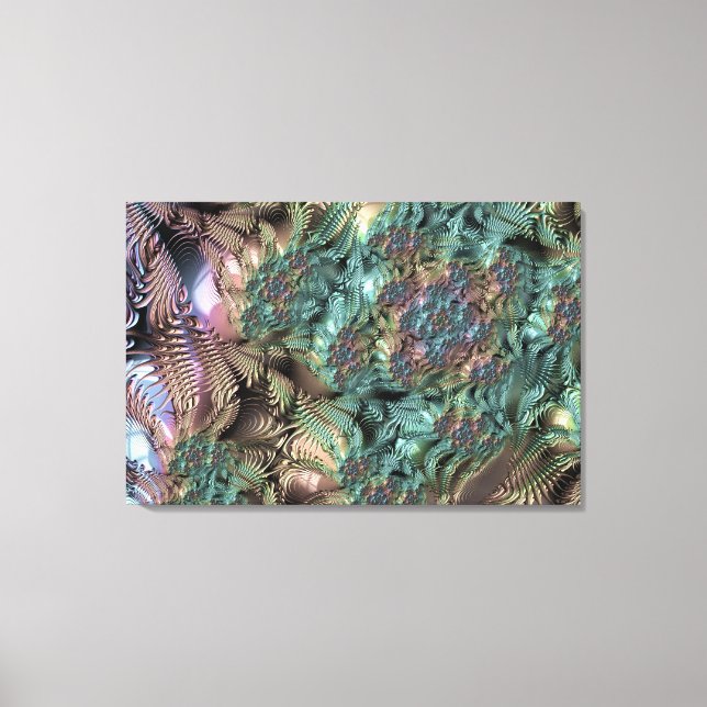 Mandelbrot Set Fractal Digital Art Tea Green Canvas Print (Front)