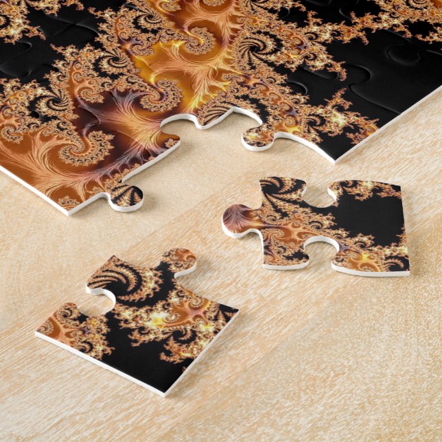 Mandelbrot Set Fractal Digital Art Toffee Jigsaw Puzzle (Side)