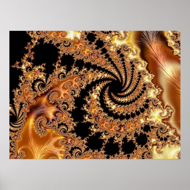 Mandelbrot Set Fractal Digital Art Toffee Poster (Front)