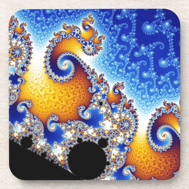 Mandelbrot Set Satellite Double Spiral Fractal Coaster (Front)