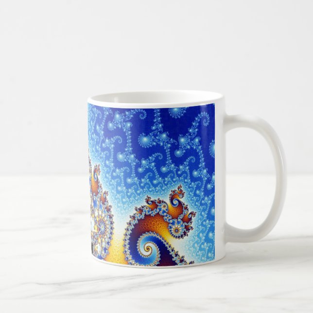Mandelbrot Set Satellite Double Spiral Fractal Coffee Mug (Right)