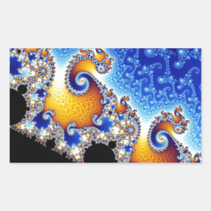 Mandelbrot Set Satellite Double Spiral Fractal Rectangular Sticker
