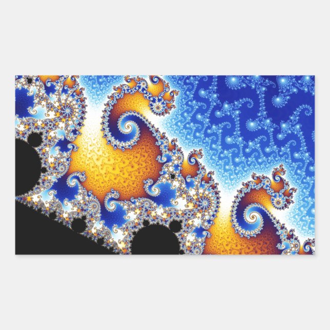 Mandelbrot Set Satellite Double Spiral Fractal Rectangular Sticker (Front)
