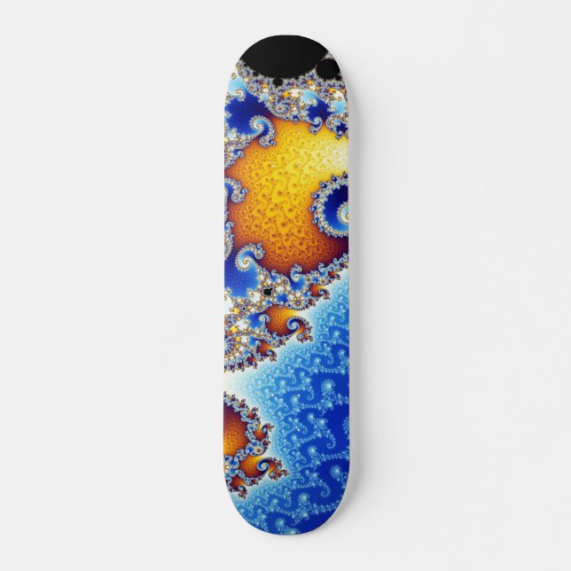 Mandelbrot Set Satellite Double Spiral Fractal Skateboard (Front)