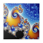 Mandelbrot Set Satellite Double Spiral Fractal Tile<br><div class="desc">The Mandelbrot set is a mathematical set of points whose boundary is a distinctive and easily recognisable two-dimensional fractal shape. The set is closely related to Julia sets (which include similarly complex shapes) and is named after the mathematician Benoit Mandelbrot,  who studied and popularised it.</div>