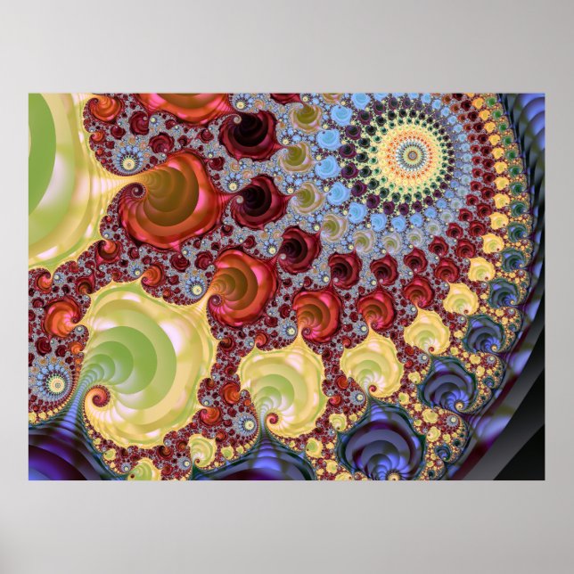 Mandelbrot spiral fractal poster (Front)