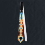 Mandelbrot Tie<br><div class="desc">Necktie showcasing the wondrous detail and beauty of the Mandelbrot set. The design is symmetrically framed,  and prominently displays the distinctive Mandelbrot "bulb" shape in a sharp gold and blue palette.</div>