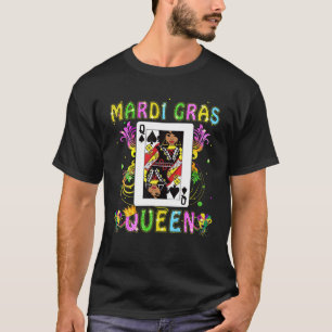Mandi Gras Black Queen Of Poker Card Darkened T-Shirt