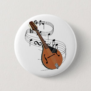 Mandolin 6 Cm Round Badge