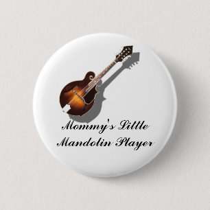 MANDOLIN-BUTTON 6 CM ROUND BADGE